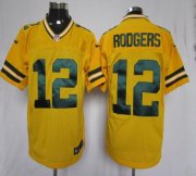 Wholesale Cheap Nike Packers #12 Aaron Rodgers Yellow Alternate Men's Stitched NFL Elite Jersey