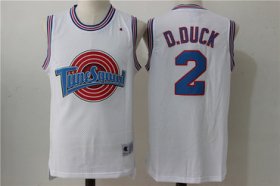 Wholesale Cheap Tune Squad 2 D.Duck White Stitched Movie Jersey