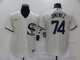 Wholesale Cheap Men\'s Chicago White Sox #74 Eloy Jimenez 2021 Cream Field of Dreams Name Cool Base Stitched Nike Jersey