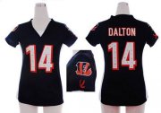 Wholesale Cheap Nike Bengals #14 Andy Dalton Black Team Color Draft Him Name & Number Top Women's Stitched NFL Elite Jersey