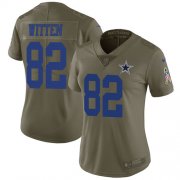 Wholesale Cheap Nike Cowboys #82 Jason Witten Olive Women's Stitched NFL Limited 2017 Salute to Service Jersey