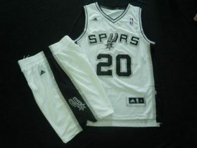 Wholesale Cheap San Antonio Spurs 20 Manu Ginobili White Basketball Suit