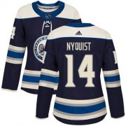Wholesale Cheap Adidas Blue Jackets #14 Gustav Nyquist Navy Alternate Authentic Women's Stitched NHL Jersey