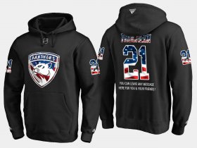 Wholesale Cheap Panthers #21 Vincent Trocheck NHL Banner Wave Usa Flag Black Hoodie