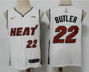 Wholesale Cheap Men's Miami Heat #22 Jimmy Butler White 2021 Nike Swingman Stitched NBA Jersey With The NEW Sponsor Logo