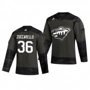 Wholesale Cheap Minnesota Wild #36 Mats Zuccarello Adidas 2019 Veterans Day Men's Authentic Practice NHL Jersey Camo