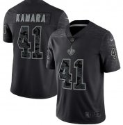 Wholesale Cheap Men's New Orleans Saints #41 Alvin Kamara Black Reflective Limited Stitched Football Jersey