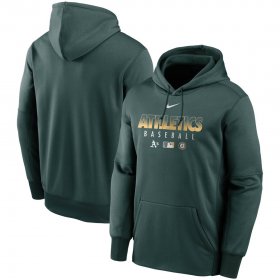 Wholesale Cheap Men\'s Oakland Athletics Nike Green Authentic Collection Therma Performance Pullover Hoodie