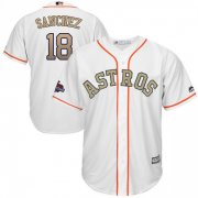 Wholesale Cheap Astros #18 Aaron Sanchez White 2018 Gold Program Cool Base Stitched MLB Jersey