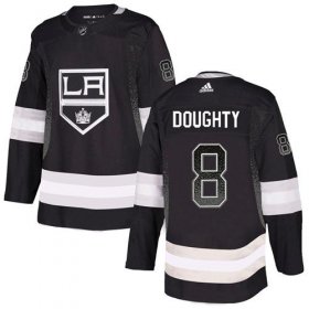 Wholesale Cheap Adidas Kings #8 Drew Doughty Black Home Authentic Drift Fashion Stitched NHL Jersey