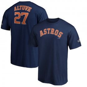 Wholesale Cheap Houston Astros #27 Jose Altuve Majestic 2019 World Series Bound Name & Number T-Shirt Navy