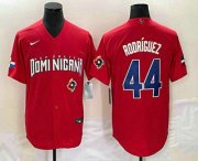 Cheap Men's Dominican Republic Baseball #44 Julio Rodriguez 2023 Red World Classic Stitched Jerseys
