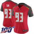 Wholesale Cheap Nike Buccaneers #93 Ndamukong Suh Red Team Color Women's Stitched NFL 100th Season Vapor Untouchable Limited Jersey