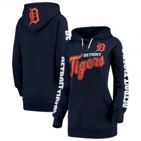 Wholesale Cheap Detroit Tigers G-III 4Her by Carl Banks Women\'s Extra Innings Pullover Hoodie Navy