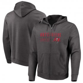 Wholesale Cheap Tampa Bay Buccaneers Majestic Hyper Stack Full-Zip Hoodie Heathered Charcoal