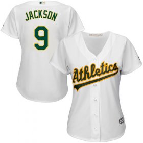 Wholesale Cheap Athletics #9 Reggie Jackson White Home Women\'s Stitched MLB Jersey