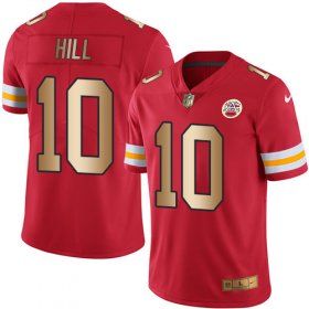 Wholesale Cheap Nike Chiefs #10 Tyreek Hill Red Men\'s Stitched NFL Limited Gold Rush Jersey