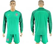 Wholesale Cheap USA Blank Green Long Sleeves Goalkeeper Soccer Country Jersey