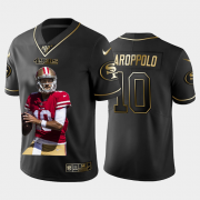 Cheap San Francisco 49ers #10 Jimmy Garoppolo Nike Team Hero 4 Vapor Limited NFL 100 Jersey Black Golden