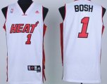 Wholesale Cheap Miami Heat #1 Chris Bosh White Swingman Jersey