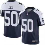 Wholesale Cheap Nike Cowboys #50 Sean Lee Navy Blue Thanksgiving Youth Stitched NFL Vapor Untouchable Limited Throwback Jersey