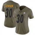 Wholesale Cheap Nike Steelers #30 James Conner Olive Women's Stitched NFL Limited 2017 Salute to Service Jersey