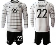Wholesale Cheap Men 2021 European Cup Germany home white Long sleeve 22 Soccer Jersey