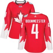 Wholesale Cheap Team Canada #4 Jay Bouwmeester Red 2016 World Cup Women's Stitched NHL Jersey