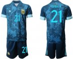 Wholesale Cheap Men 2021 National Argentina away 21 blue soccer jerseys