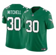 Cheap Men's Philadelphia Eagles #30 Quinyon Mitchell Kelly Green 2024 Draft F.U.S.E Vapor Untouchable Throwback Limited Football Stitched Jersey