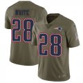 Wholesale Cheap Nike Patriots #28 James White Olive Men's Stitched NFL Limited 2017 Salute To Service Jersey