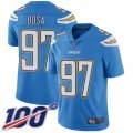 Wholesale Cheap Nike Chargers #97 Joey Bosa Electric Blue Alternate Men's Stitched NFL 100th Season Vapor Limited Jersey