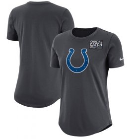 Wholesale Cheap NFL Women\'s Indianapolis Colts Nike Anthracite Crucial Catch Tri-Blend Performance T-Shirt