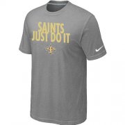 Wholesale Cheap Nike New Orleans Saints Just Do It Grey T-Shirt