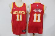 Wholesale Cheap Men's Atlanta Hawks #11 Trae Young Red Nike 75th Anniversary Diamond 2021 Stitched Jersey