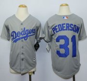 Wholesale Cheap Dodgers #31 Joc Pederson Grey Cool Base Stitched Youth MLB Jersey