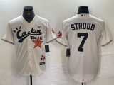 Cheap Men's Houston Astros #7 CJ Stroud Cream Cactus Jack Cool Base Jersey