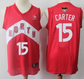Wholesale Cheap Raptors #15 Vince Carter Red 2019 Finals Bound Basketball Swingman Earned Edition Jersey