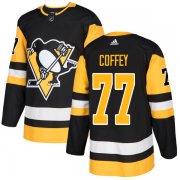 Wholesale Cheap Adidas Penguins #77 Paul Coffey Black Home Authentic Stitched NHL Jersey