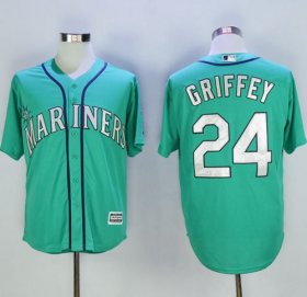 Wholesale Cheap Mariners #24 Ken Griffey Green New Cool Base 2016 Hall Of Fame Patch Stitched MLB Jersey