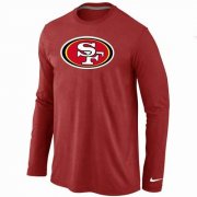 Wholesale Cheap Nike San Francisco 49ers Logo Long Sleeve T-Shirt Red