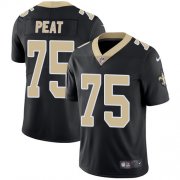 Wholesale Cheap Nike Saints #75 Andrus Peat Black Team Color Men's Stitched NFL Vapor Untouchable Limited Jersey