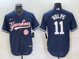 Cheap Men's New York Yankees #11 Anthony Volpe Navy With Patch Cool Base Stitched Baseball Jerseys
