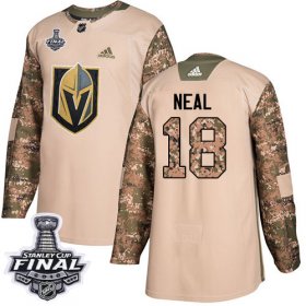 Wholesale Cheap Adidas Golden Knights #18 James Neal Camo Authentic 2017 Veterans Day 2018 Stanley Cup Final Stitched Youth NHL Jersey