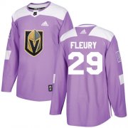 Wholesale Cheap Adidas Golden Knights #29 Marc-Andre Fleury Purple Authentic Fights Cancer Stitched Youth NHL Jersey