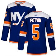 Wholesale Cheap Adidas Islanders #5 Denis Potvin Blue Authentic Alternate Stitched NHL Jersey