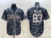 Wholesale Cheap Men's Las Vegas Raiders #83 Darren Waller Grey Camo With Patch Cool Base Stitched Baseball Jersey