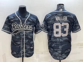 Wholesale Cheap Men\'s Las Vegas Raiders #83 Darren Waller Grey Camo With Patch Cool Base Stitched Baseball Jersey