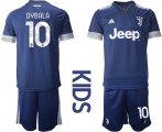 Wholesale Cheap Youth 2020-2021 club Juventus away blue 10 Soccer Jerseys