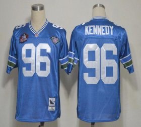 Wholesale Cheap Mitchell And Ness Hall of Fame 2012 Seahawks #96 Cortez Kennedy Blue Stitched Throwback NFL Jersey